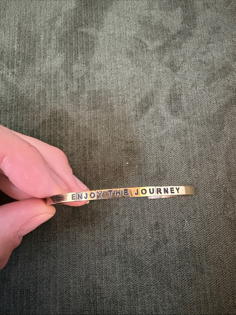MantraBand “Enjoy the Journey” Open Gold Tone Cuff Bracelet